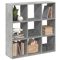 vidaXL Bokhylla/Rumsavdelare betonggrå 102x29x103,5 cm konstruerat trä