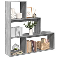 vidaXL Bokhylla/Rumsavdelare 3 hyllplan 123x29x123 cm konstruerat trä