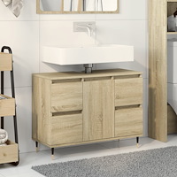 vidaXL Badrumsskåp sonoma-ek 80x33x60 cm konstruerat trä