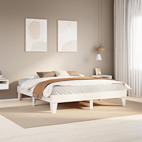 vidaXL Sängram utan madrass vit 180x200 cm massiv furu