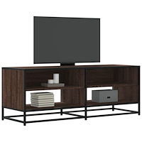 vidaXL Tv-bänk brun ek 120,5x40x46 cm konstruerat trä och metall