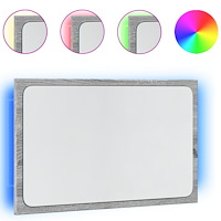 vidaXL Badrumsspegel med LED grå sonoma 60x8,5x38 cm konstruerat trä