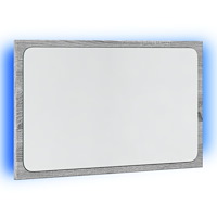 vidaXL Badrumsspegel med LED grå sonoma 60x8,5x38 cm konstruerat trä