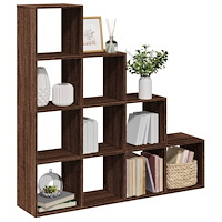 vidaXL Bokhylla/Rumsavdelare 4 hyllor 131,5x29x131,5cm konstruerat trä