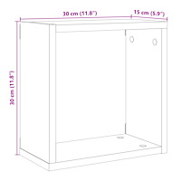vidaXL Vägghylla kubformad 6 st artisan ek 30x15x30 cm konstruerat trä
