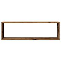 vidaXL Vägghylla kubformad 4 st åldrat trä 100x15x30cm konstruerat trä