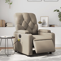 vidaXL Elektrisk massagefåtölj cappuccino konstläder