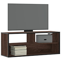 vidaXL Tv-bänk brun ek 100x31x39,5 cm konstruerat trä och metall