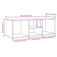 vidaXL Skoförvaringsbänk åldrat trä 105x35x35 cm konstruerat trä