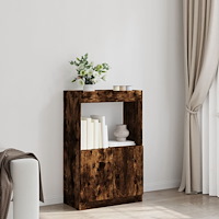 vidaXL Högskåp rökfärgad ek 63x33x100 cm konstruerat trä