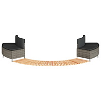 vidaXL Kant till spabad grå konstrotting och massivt akaciaträ