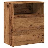 vidaXL Sängbord 2 st åldrat trä 50x32x60cm konstruerat trä