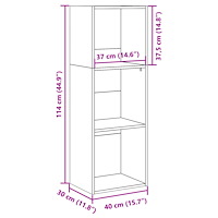 vidaXL Bokhylla vit 40x30x114 cm konstruerat trä