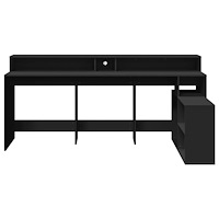 vidaXL Skrivbord med LED svart 200x104x91 cm konstruerat trä