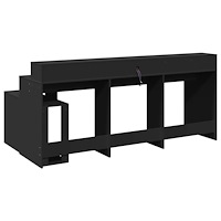 vidaXL Skrivbord med LED svart 200x104x91 cm konstruerat trä