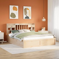 vidaXL Sängram utan madrass 180x200 cm massiv furu