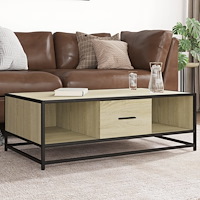 vidaXL Soffbord sonoma-ek 100x57x35 cm konstruerat trä och metall