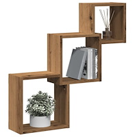 vidaXL Vägghyllor kub artisan ek 68x15x68 cm konstruerat trä