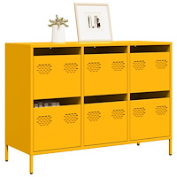 vidaXL Skänk senapsgul 101,5x39x73,5 cm kallvalsat stål