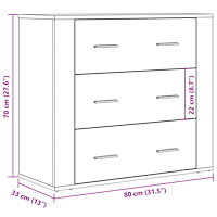 vidaXL Skänk åldrat trä 80x33x70 cm konstruerat trä