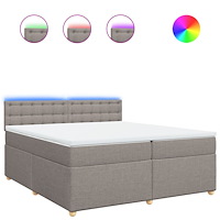 vidaXL Ramsäng med madrass taupe 200x200 cm tyg