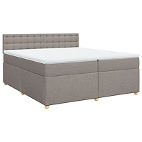 vidaXL Ramsäng med madrass taupe 200x200 cm tyg