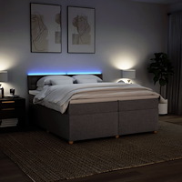 vidaXL Ramsäng med madrass taupe 200x200 cm tyg
