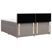 vidaXL Ramsäng med madrass taupe 200x200 cm tyg