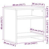 vidaXL Sängbord 2 st åldrat trä 40x30x40 cm konstruerat trä