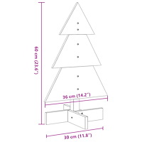 vidaXL Julgran trä vaxbrun 60 cm massiv furu
