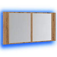 vidaXL Spegelskåp med LED artisan ek 90x12x45 cm konstruerat trä