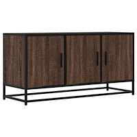 vidaXL Tv-bänk brun ek 100x35x50 cm konstruerat trä och metall