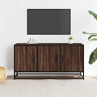 vidaXL Tv-bänk brun ek 100x35x50 cm konstruerat trä och metall