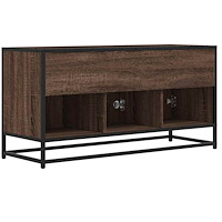 vidaXL Tv-bänk brun ek 100x35x50 cm konstruerat trä och metall