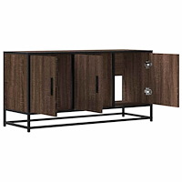 vidaXL Tv-bänk brun ek 100x35x50 cm konstruerat trä och metall