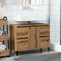 vidaXL Tvättställsskåp artisan ek 80x33x60 cm konstruerat trä