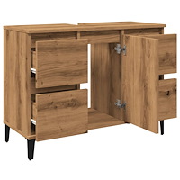 vidaXL Tvättställsskåp artisan ek 80x33x60 cm konstruerat trä