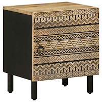 vidaXL Sängbord svart 40x33,5x46 cm massivt grovt mangoträ