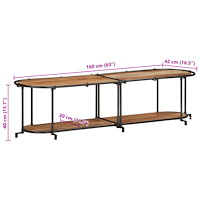 vidaXL Tv-bänk 160x42x40 cm massiv akaciaträ