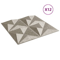 vidaXL Väggpaneler 12 st beton 50x50 cm XPS 3 m² origami
