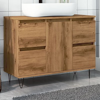 vidaXL Badrumsskåp artisan ek 80x33x60 cm konstruerat trä