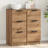 vidaXL Skänk 2 st artisan ek 30x30x70 cm konstruerat trä