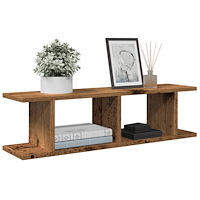 vidaXL Vägghyllor 2 st åldrat trä 75x18x20 cm konstruerat trä