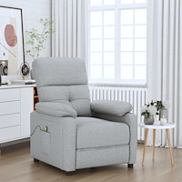 vidaXL Massagefåtölj ljusgrå tyg