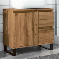 vidaXL Tvättställsskåp artisan ek 65x33x60 cm konstruerat trä