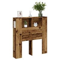 vidaXL Sänggavel m förvaring åldrat trä 100x18,5x102,5cm konstruerat trä