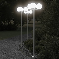 vidaXL Utomhusgolvlampor 2 st silver 215 cm rostfritt stål