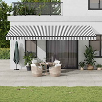 vidaXL Markis manuellt infällbar antracit och vit 600x300 cm