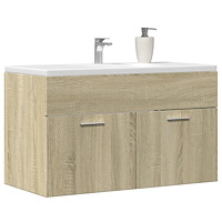 vidaXL Tvättställsskåp sonoma-ek 90x38,5x46 cm konstruerat trä