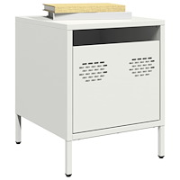 vidaXL Sängbord vit 35x39x43,5 cm stål
